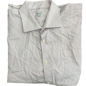 Peter Millar Men's Microprint Short Sleeve‎ Shirt in White Regatta Polkadots XXL